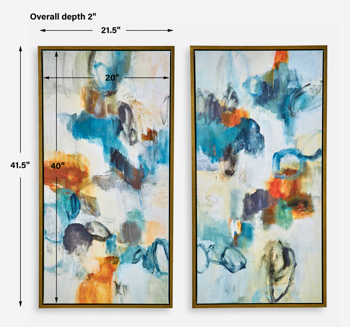 Casual Moments Multicolor Framed Abstract Art (Set of 2) - Ornate Home