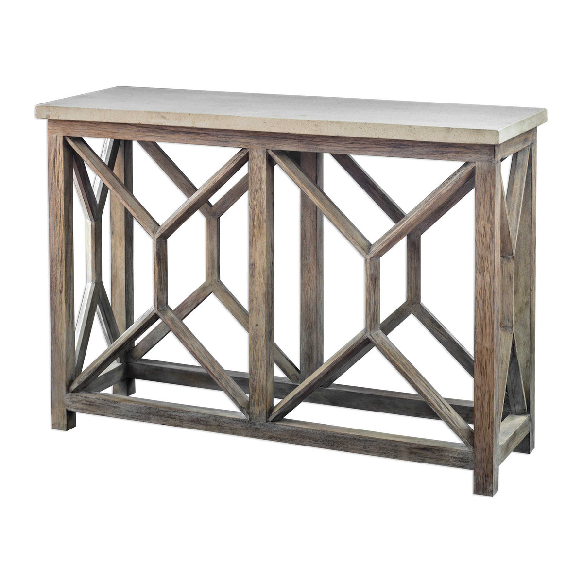 Catali Ivory Stone Console Table - Ornate Home