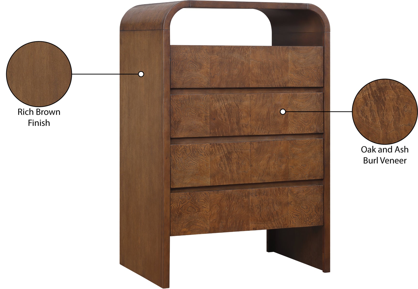 Catalina Brown Wood And Veneer Chest - Ornate Home