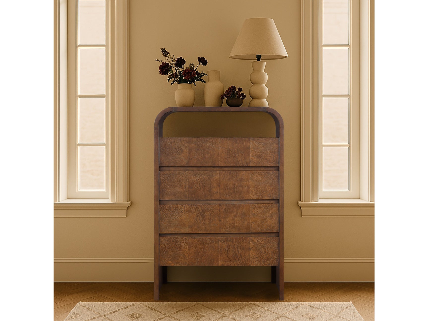 Catalina Brown Wood And Veneer Chest - Ornate Home