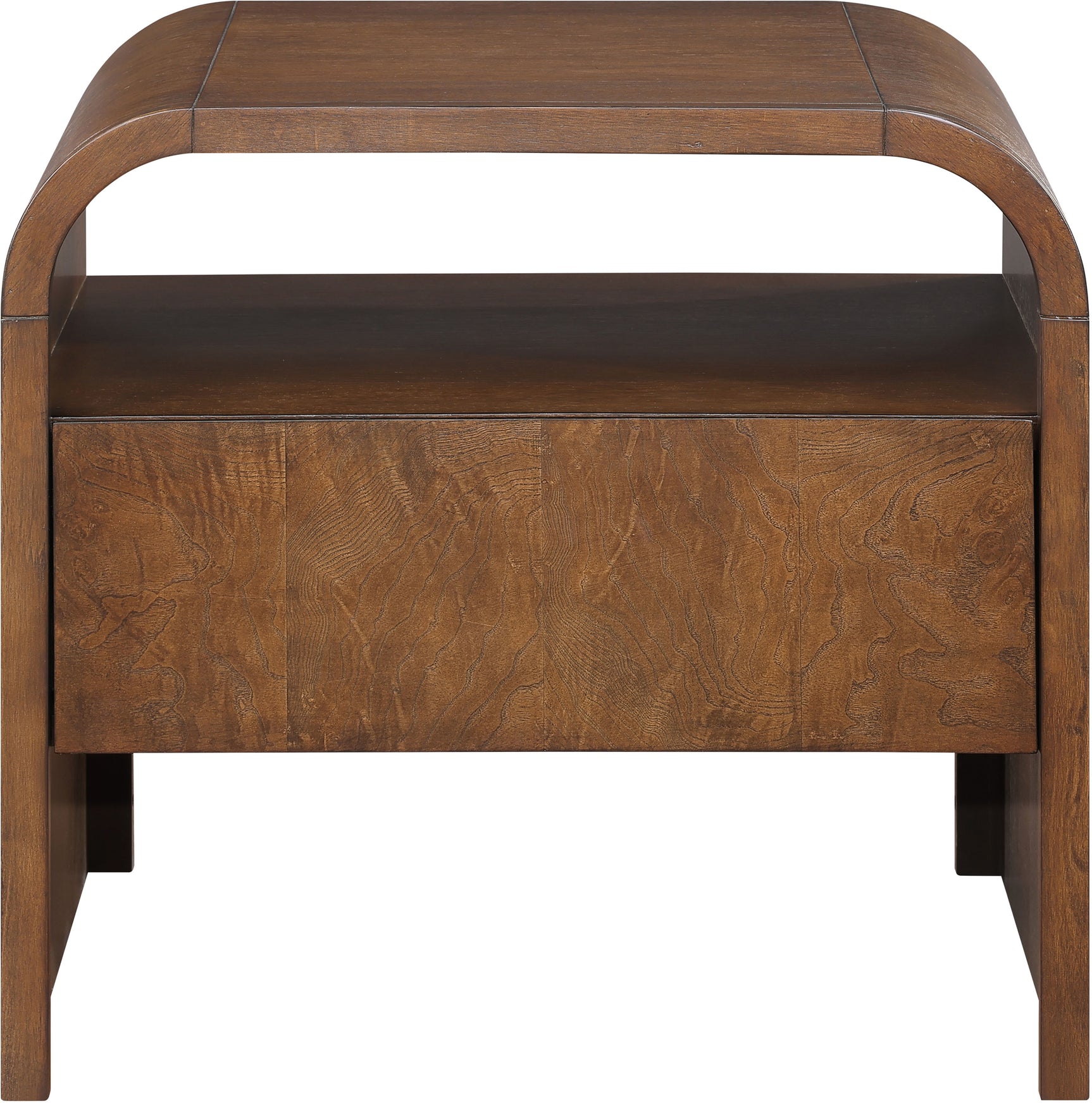 Catalina Brown Wood And Veneer Nightstand - Ornate Home