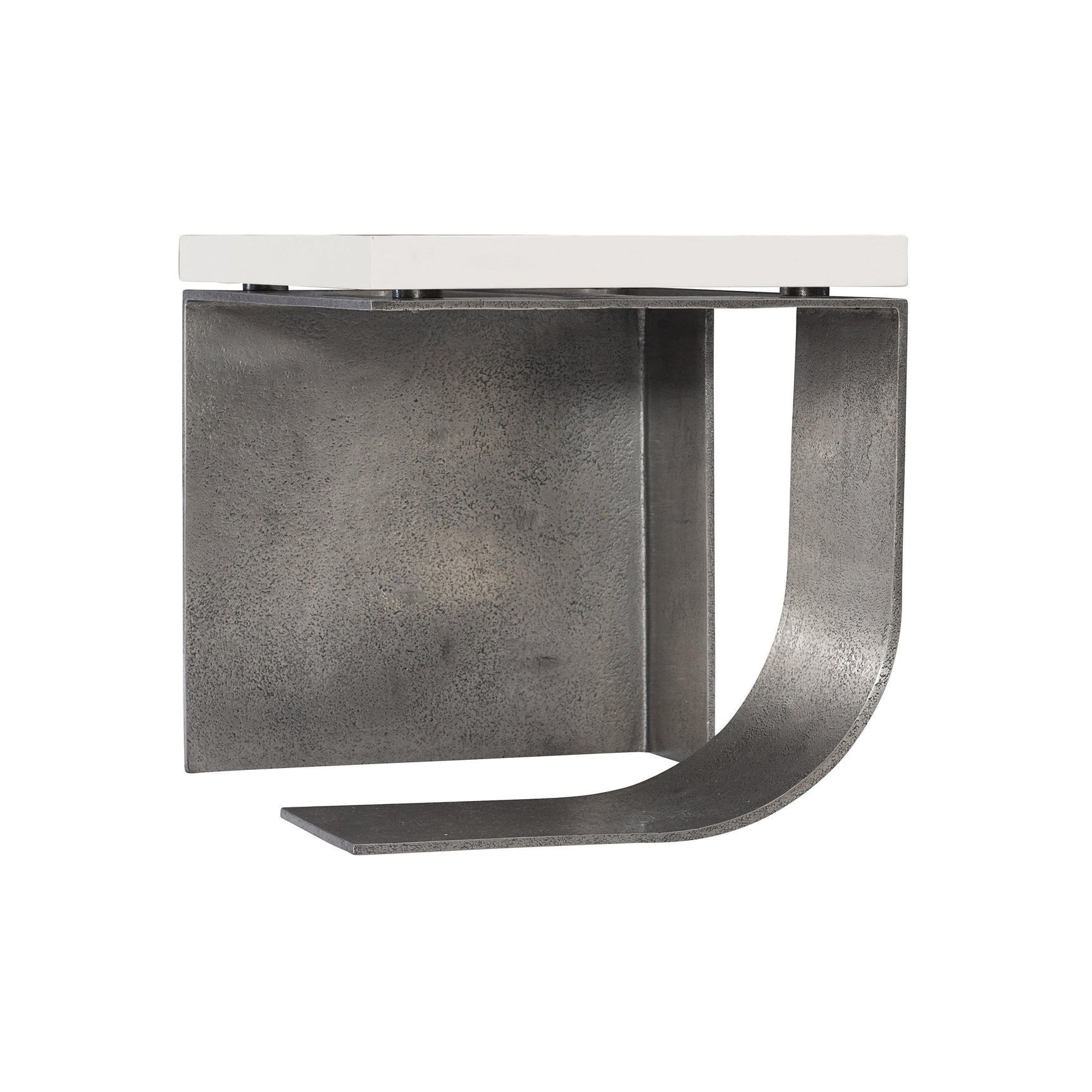 Catalina Graphite/White Plaster Side Table - Ornate Home