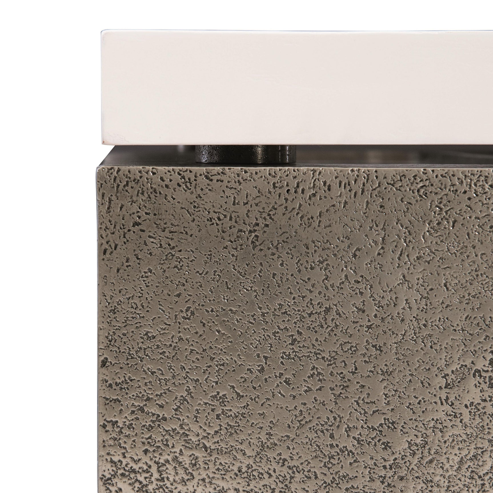 Catalina Graphite/White Plaster Side Table - Ornate Home