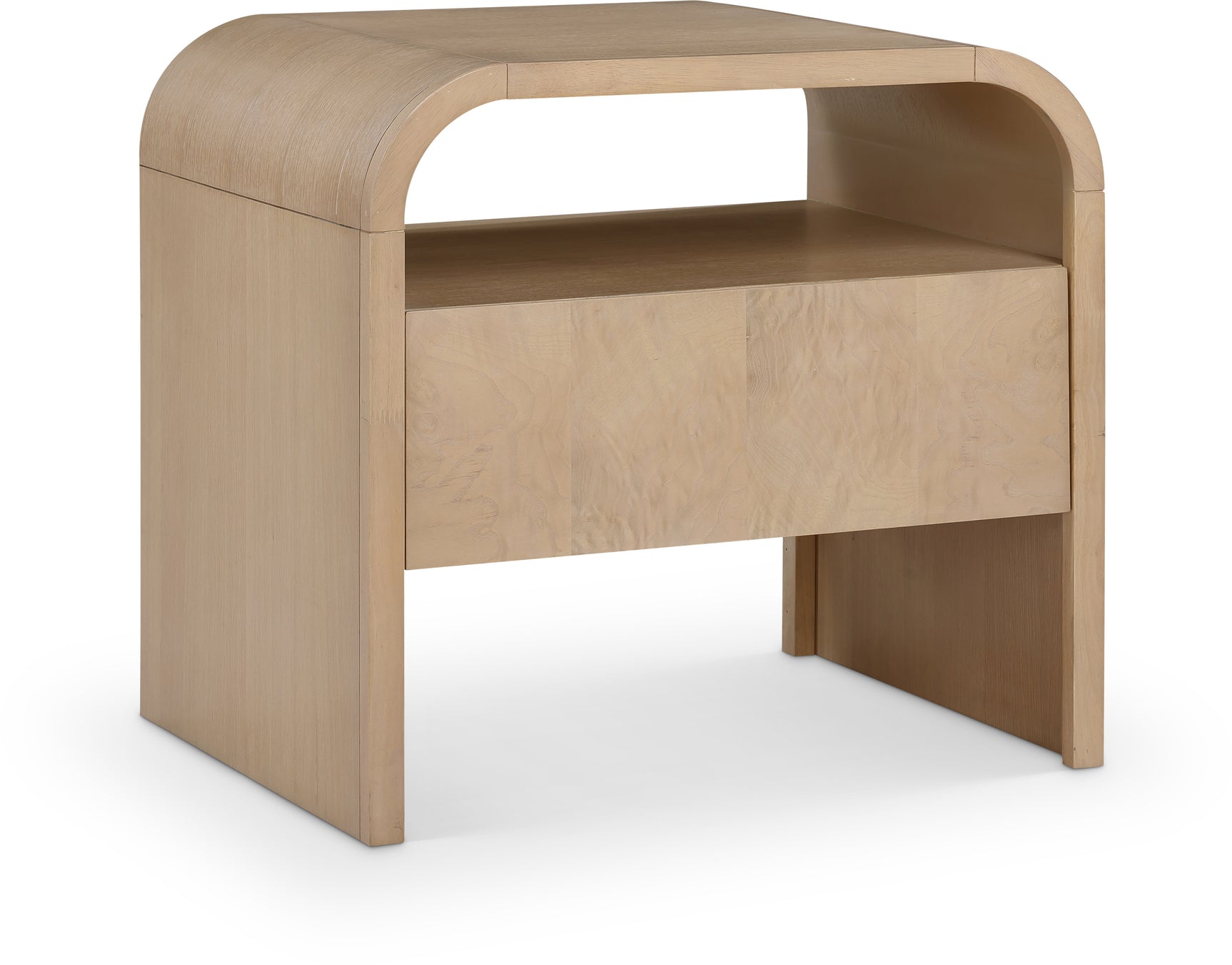 Catalina Natural Wood And Veneer Nightstand - Ornate Home