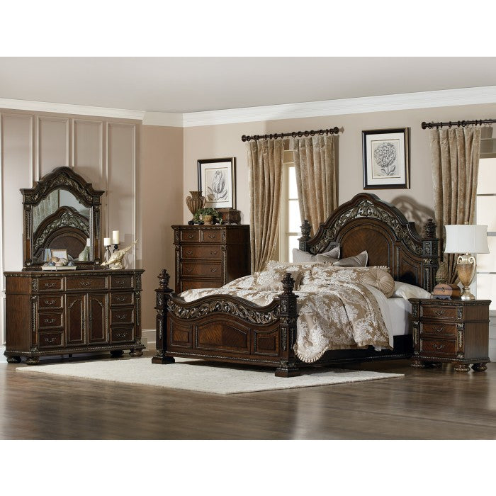 Catalonia Dark Cherry California King Bed - Ornate Home