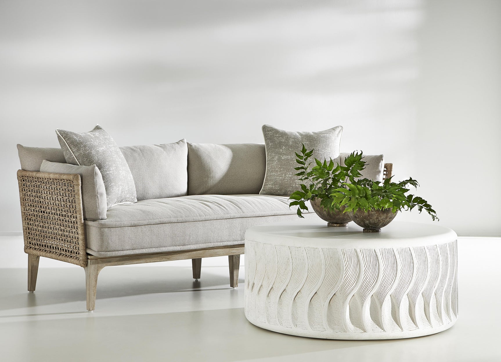 Catalonia Sun Washed/Hazelnut/Beige/Tan Outdoor Sofa - Ornate Home