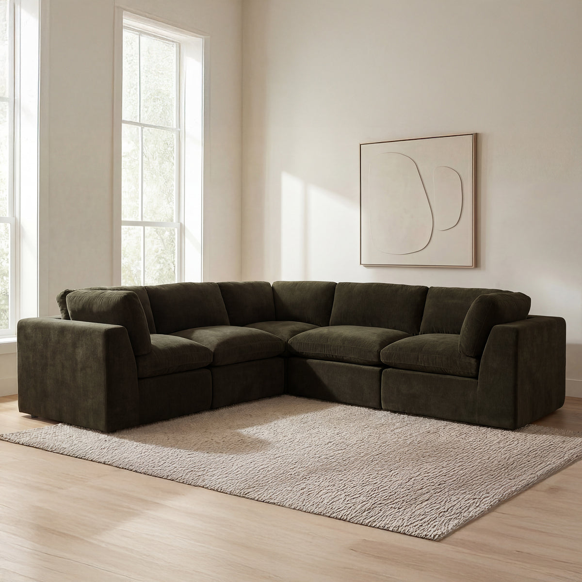 Cates Dark Green Classic L Modular Sectional - Ornate Home