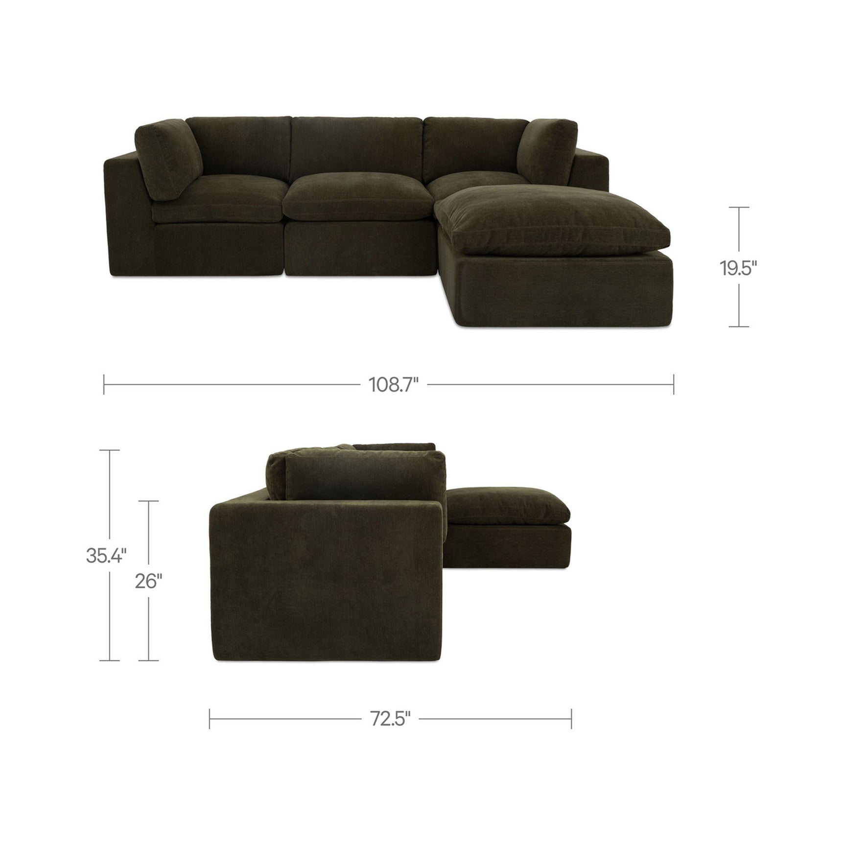 Cates Dark Green Lounge Modular Sectional - Ornate Home