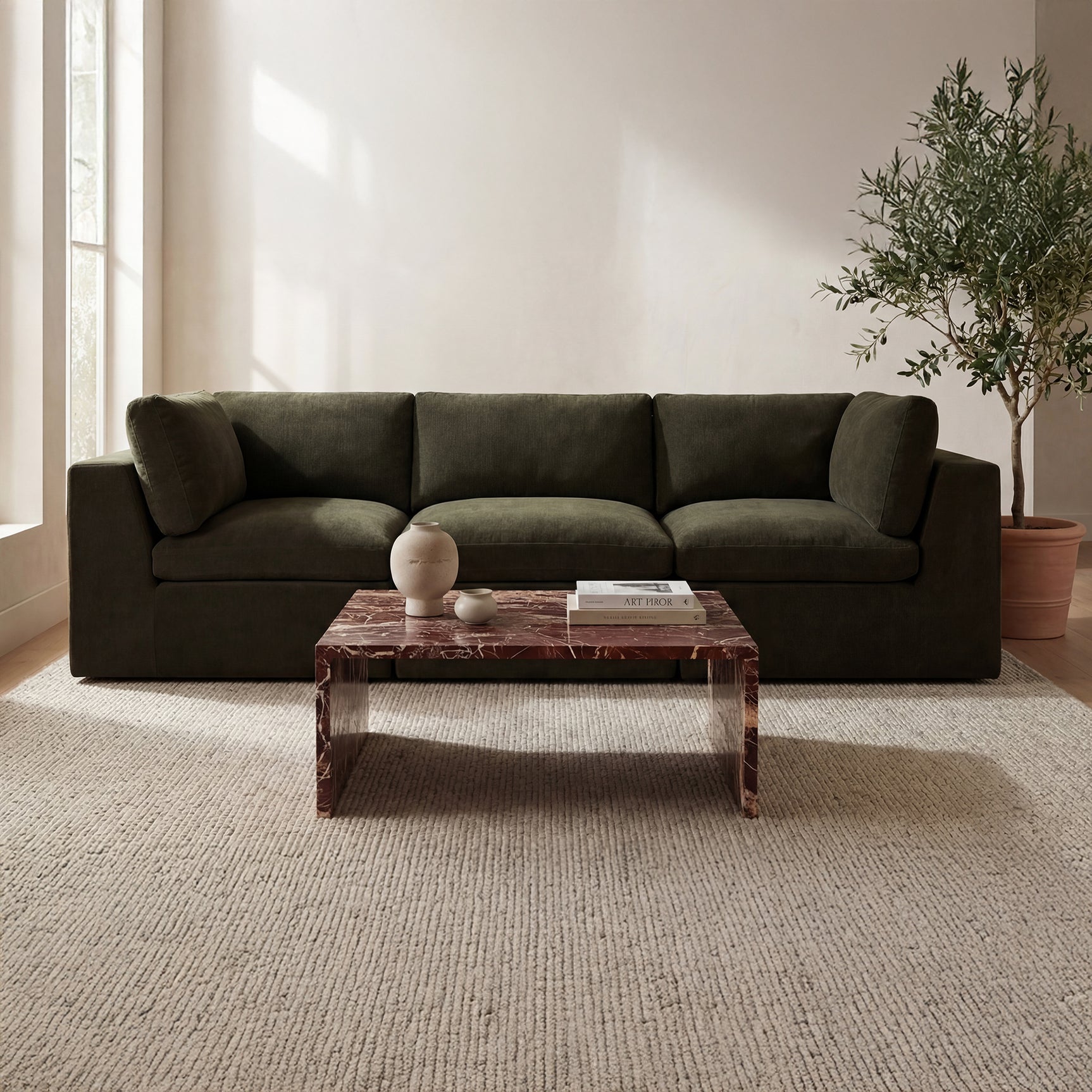 Cates Dark Green Modular Sofa - Ornate Home