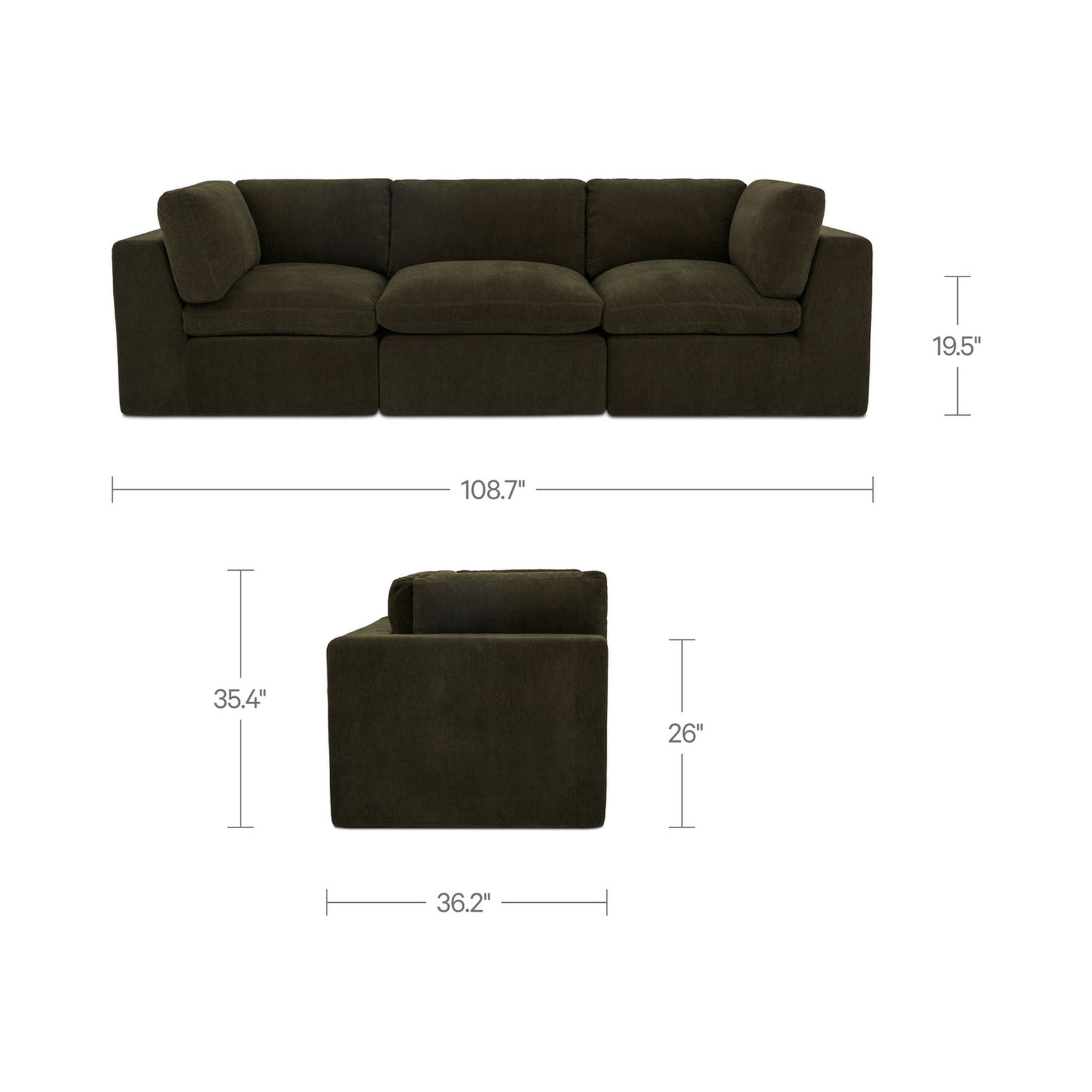 Cates Dark Green Modular Sofa - Ornate Home