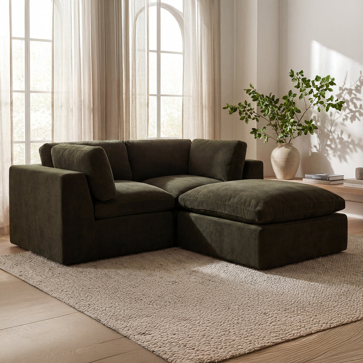 Cates Dark Green Nook Modular Sectional - Ornate Home