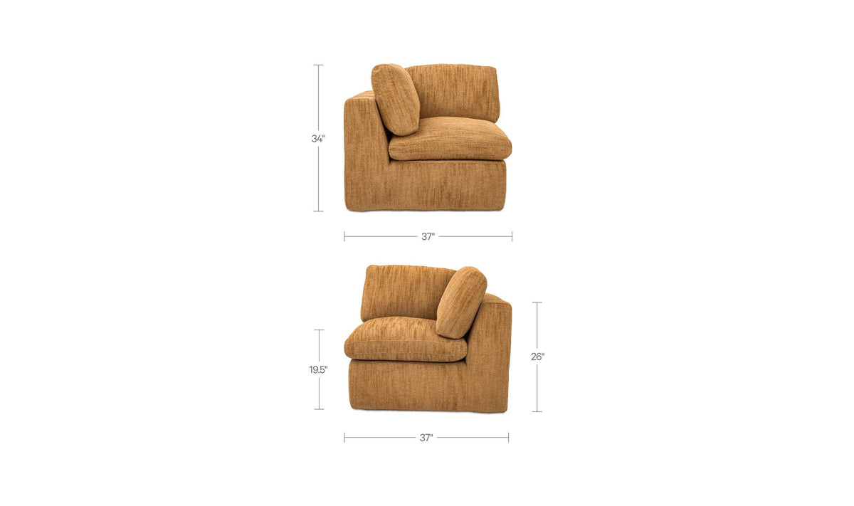 Cates Golden Wheat Corner Chair - Ornate Home