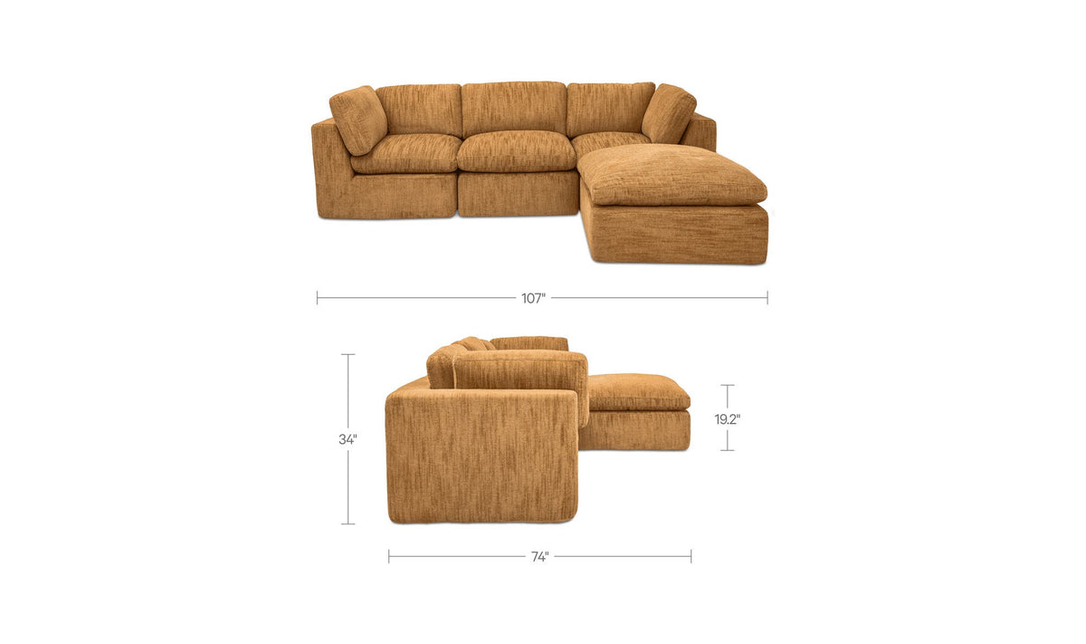 Cates Golden Wheat Lounge Modular Sectional - Ornate Home