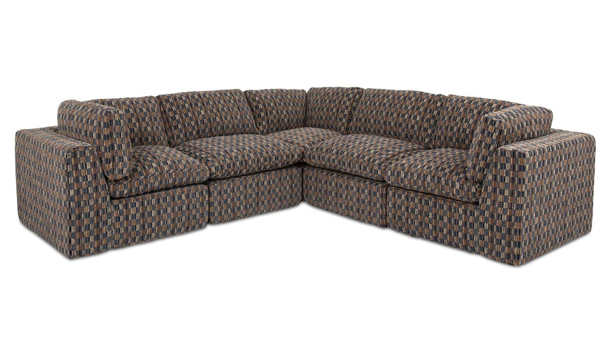 Cates Navy Brown Classic L Modular Sectional - Ornate Home