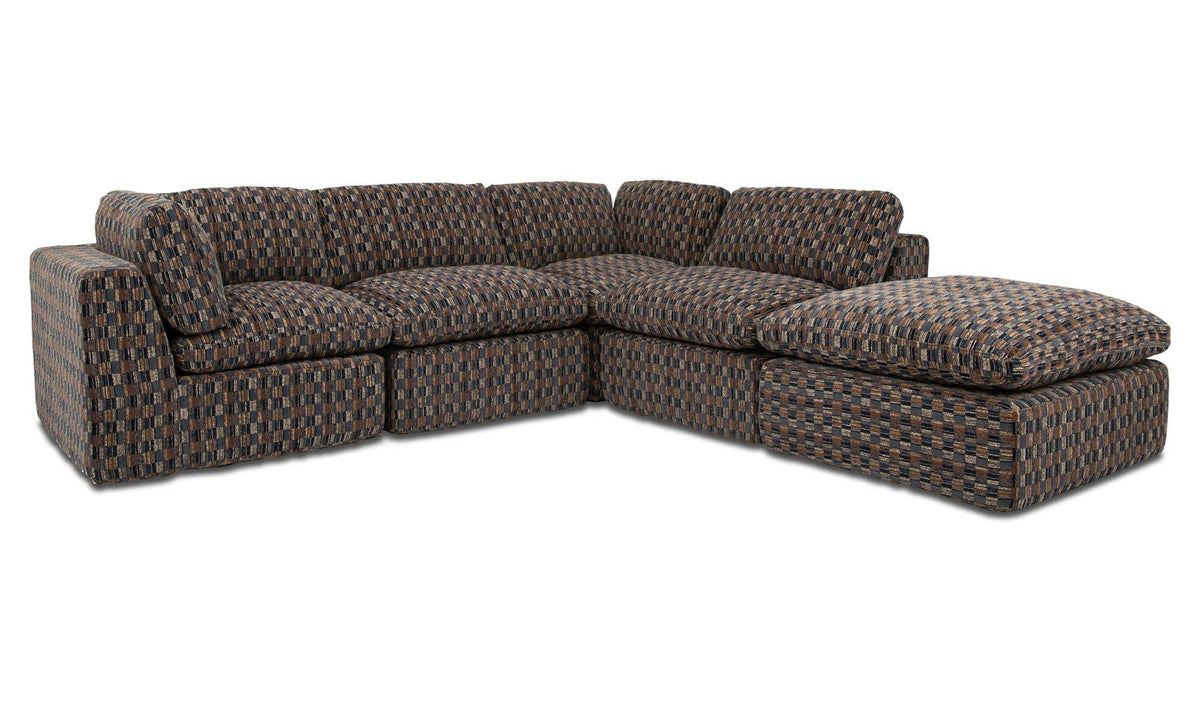 Cates Navy Brown Dream Modular Sectional - Ornate Home