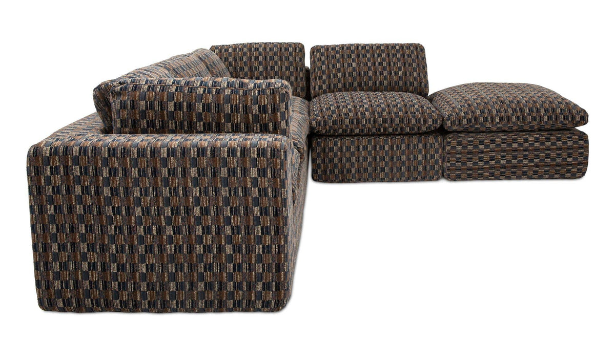 Cates Navy Brown Dream Modular Sectional - Ornate Home