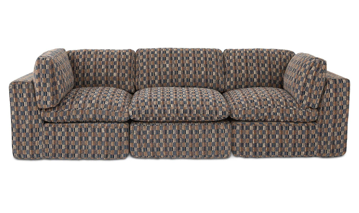 Cates Navy Brown Modular Sofa - Ornate Home