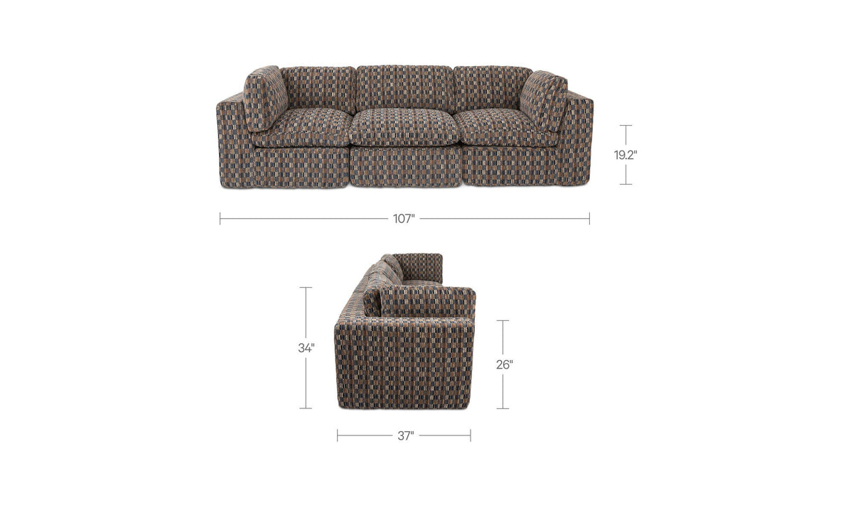Cates Navy Brown Modular Sofa - Ornate Home