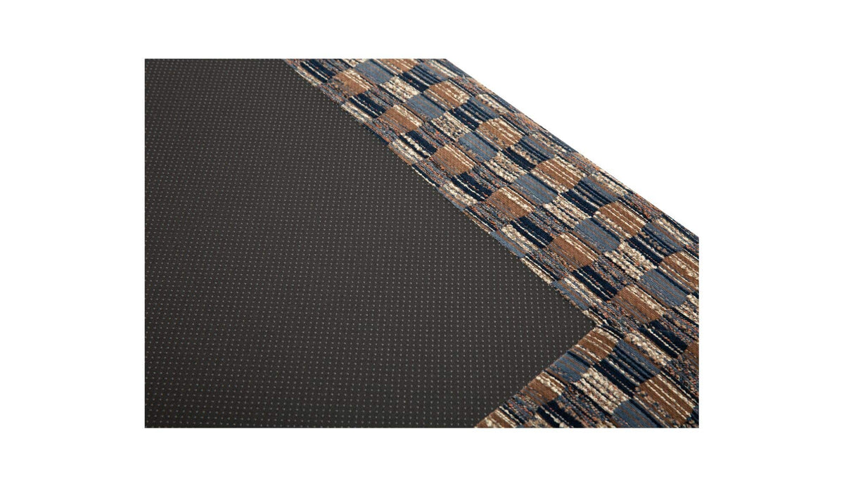 Cates Navy Brown Ottoman - Ornate Home