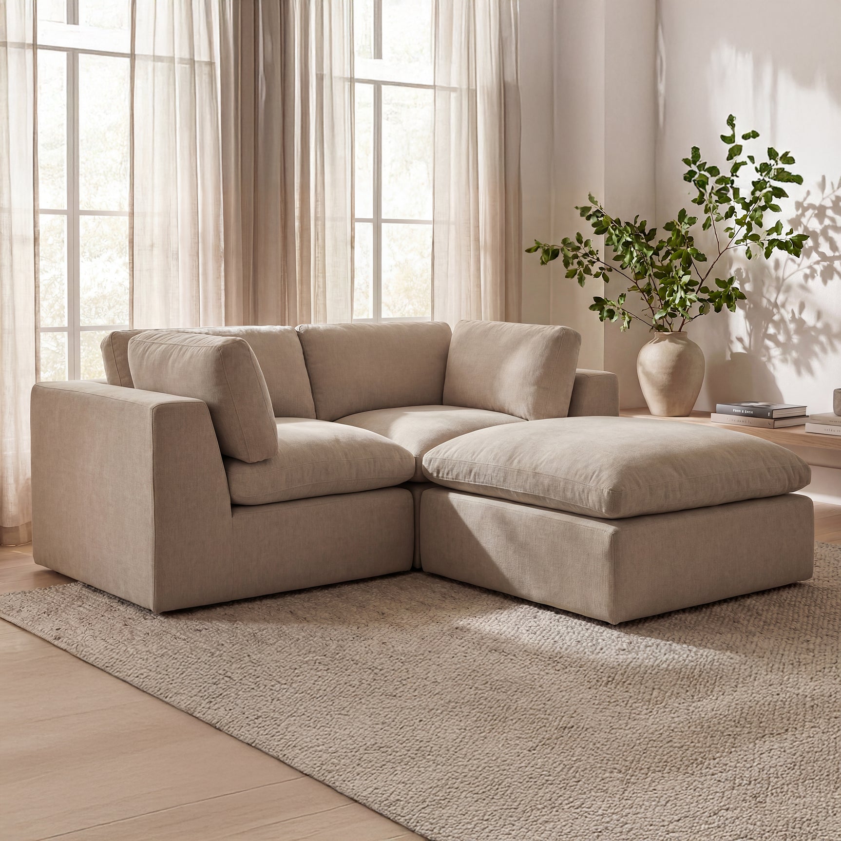 Cates Pebble Ottoman - Ornate Home