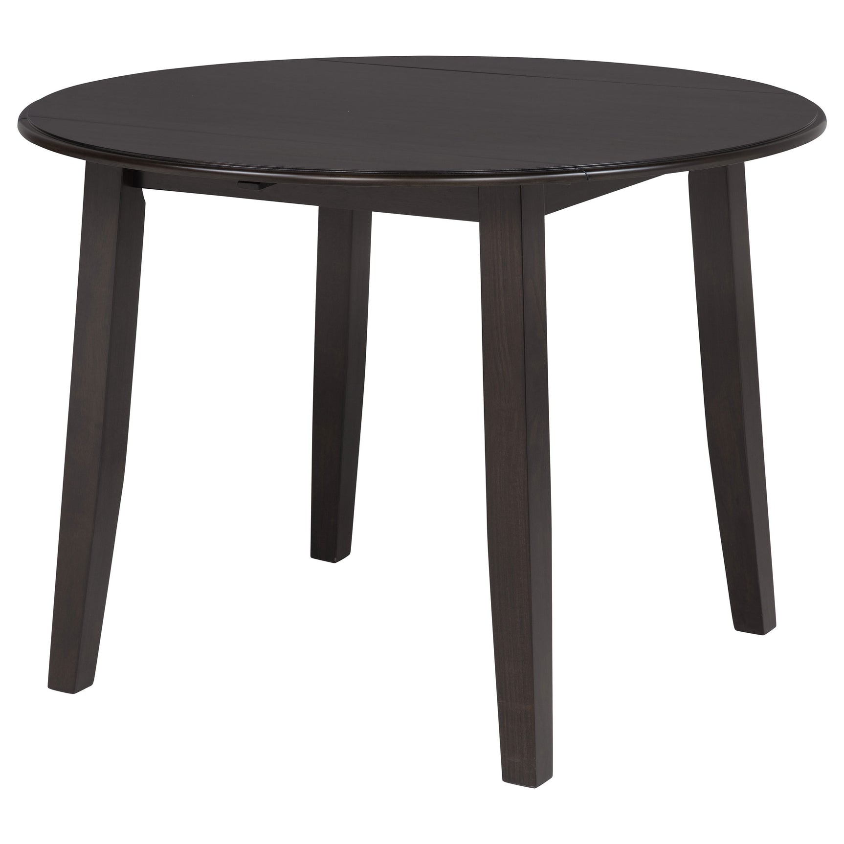 Catley Dark Coffee 5-piece Round Drop Leaf Dining Table Set - Ornate Home