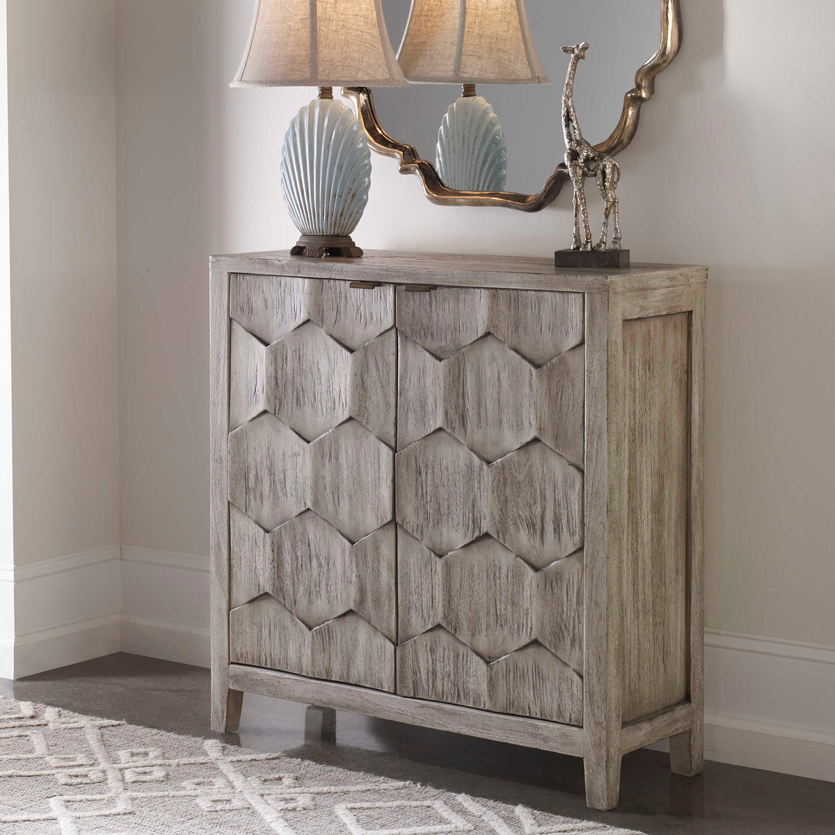Catori Smoked Ivory Console Cabinet - Ornate Home