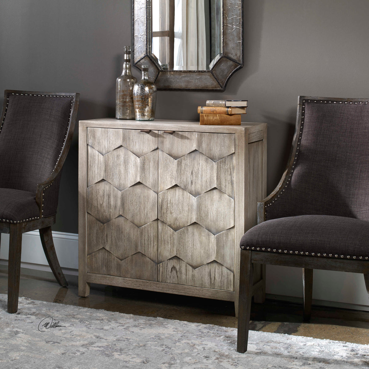 Catori Smoked Ivory Console Cabinet - Ornate Home