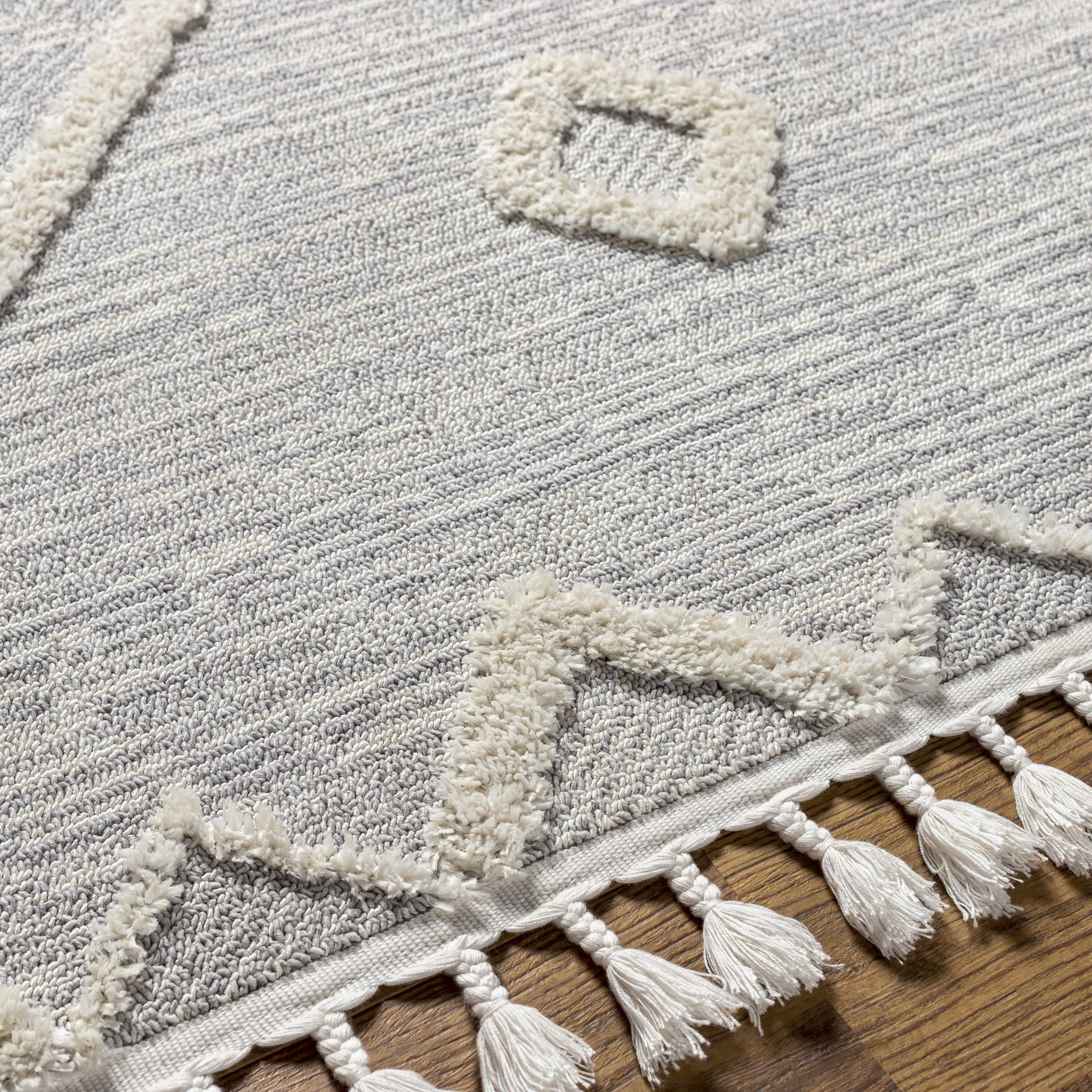 Cauldwell High/Low Pile Rug with Tassels - Clearance - Ornate Home