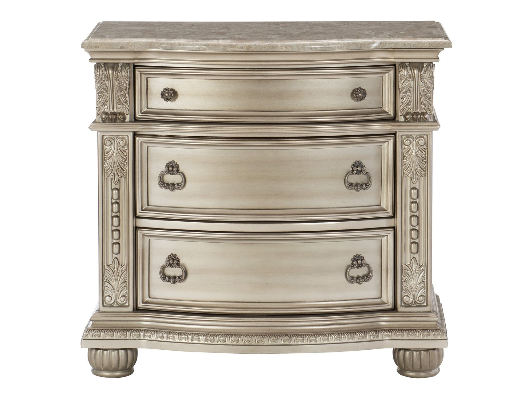 Cavalier Silver Nightstand - Ornate Home