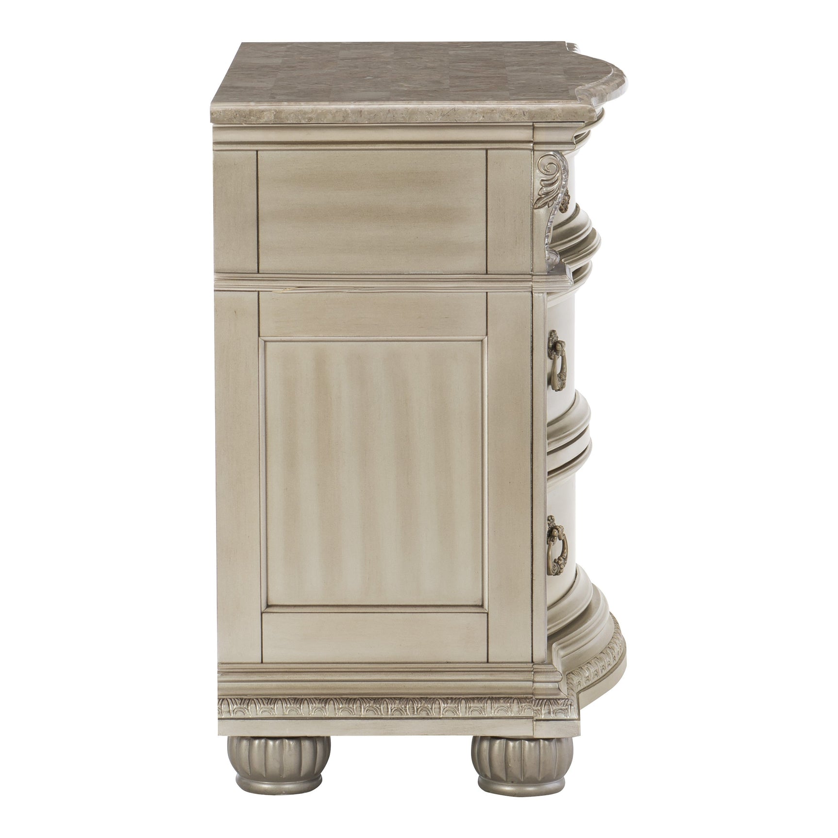 Cavalier Silver Nightstand - Ornate Home