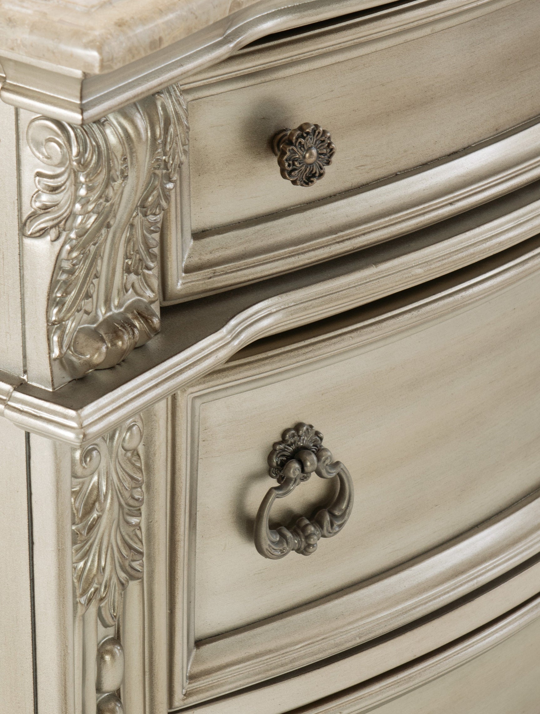 Cavalier Silver Nightstand - Ornate Home