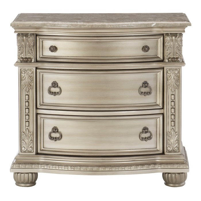 Cavalier Silver Nightstand - Ornate Home