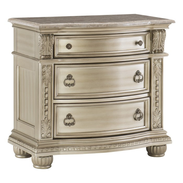 Cavalier Silver Nightstand - Ornate Home