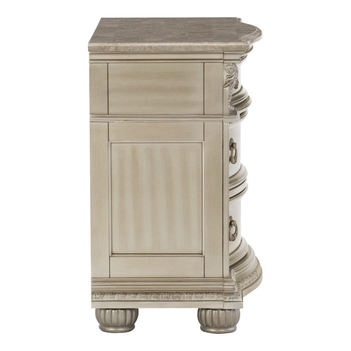 Cavalier Silver Nightstand - Ornate Home