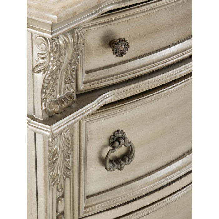 Cavalier Silver Nightstand - Ornate Home