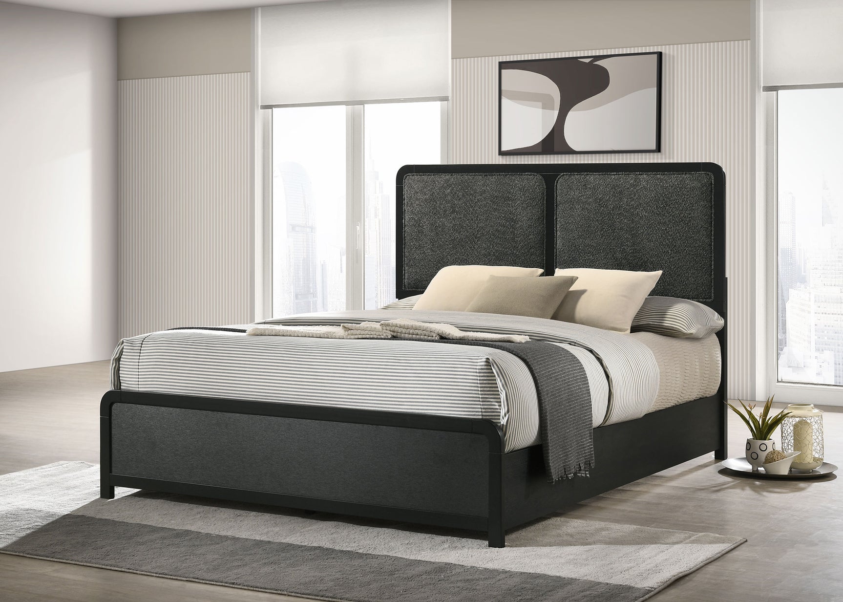 Cavelle BLACK Queen Panel Bed - Ornate Home