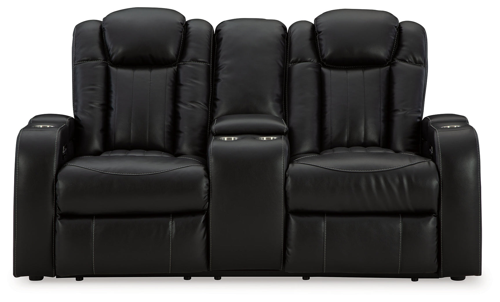 Caveman Den Midnight Power Reclining Loveseat with Console - Ornate Home