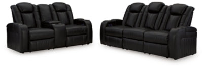 Caveman Den Midnight Power Reclining Sofa and Loveseat - Ornate Home