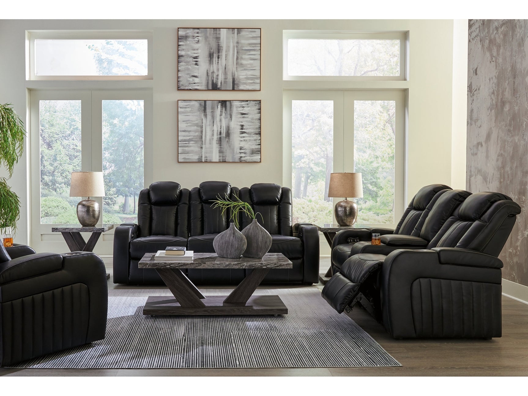 Caveman Den Power Reclining Sofa, Loveseat and Recliner - Ornate Home