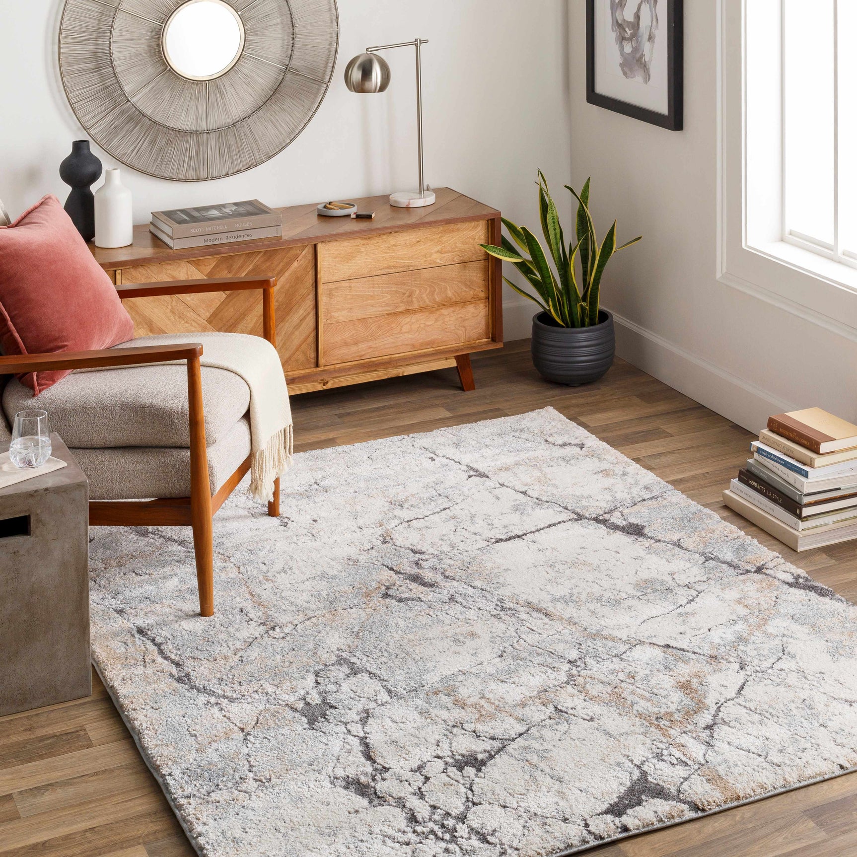 Cavetown Gray Marble Thick Rug - Ornate Home