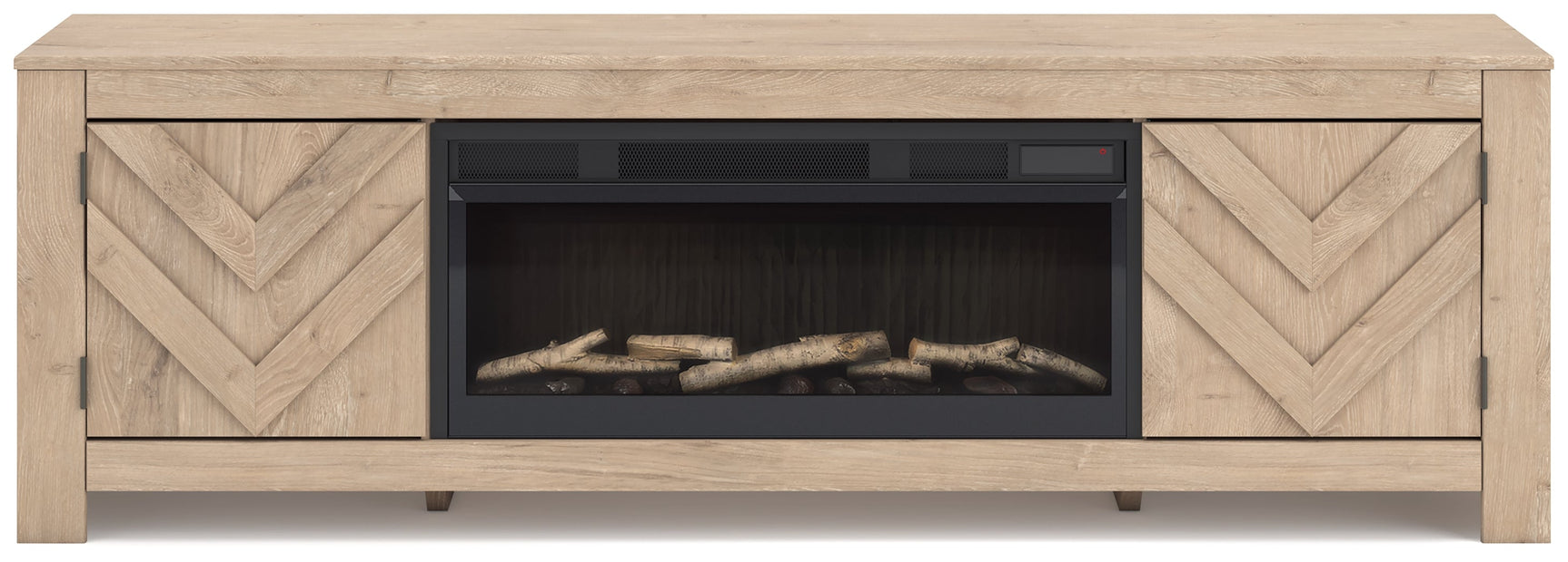Cayboni Tan 71" TV Stand with Electric Fireplace (Online Special Price) - Ornate Home
