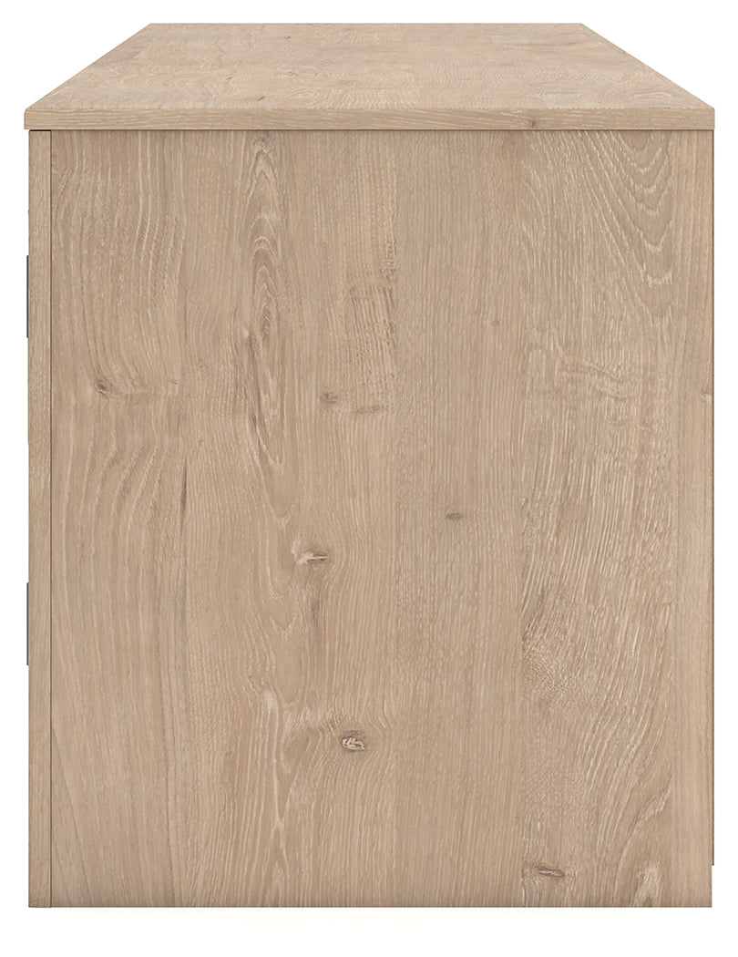 Cayboni Tan 71" TV Stand with Electric Fireplace - Ornate Home