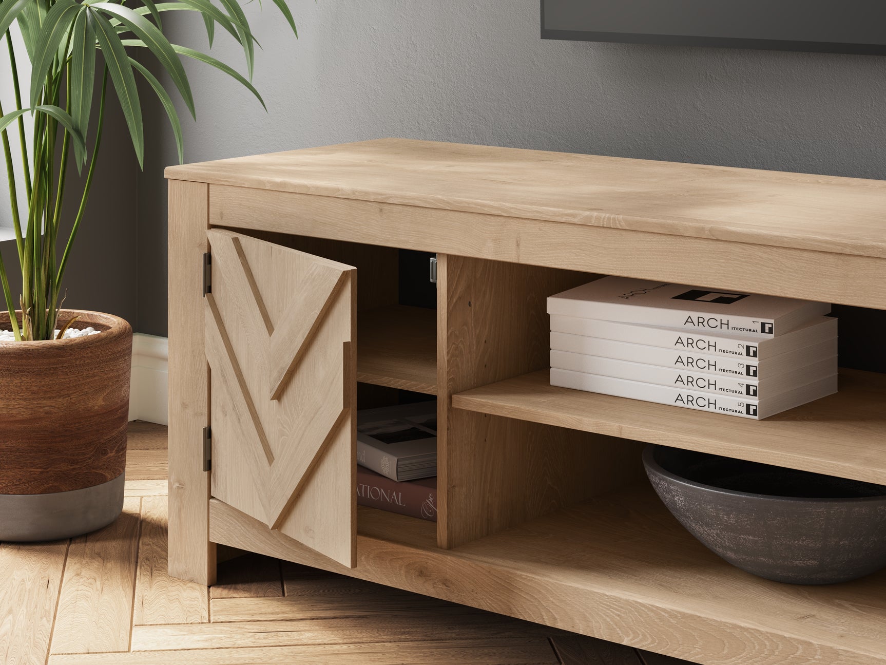 Cayboni Tan LG TV Stand w/Fireplace Option - Ornate Home