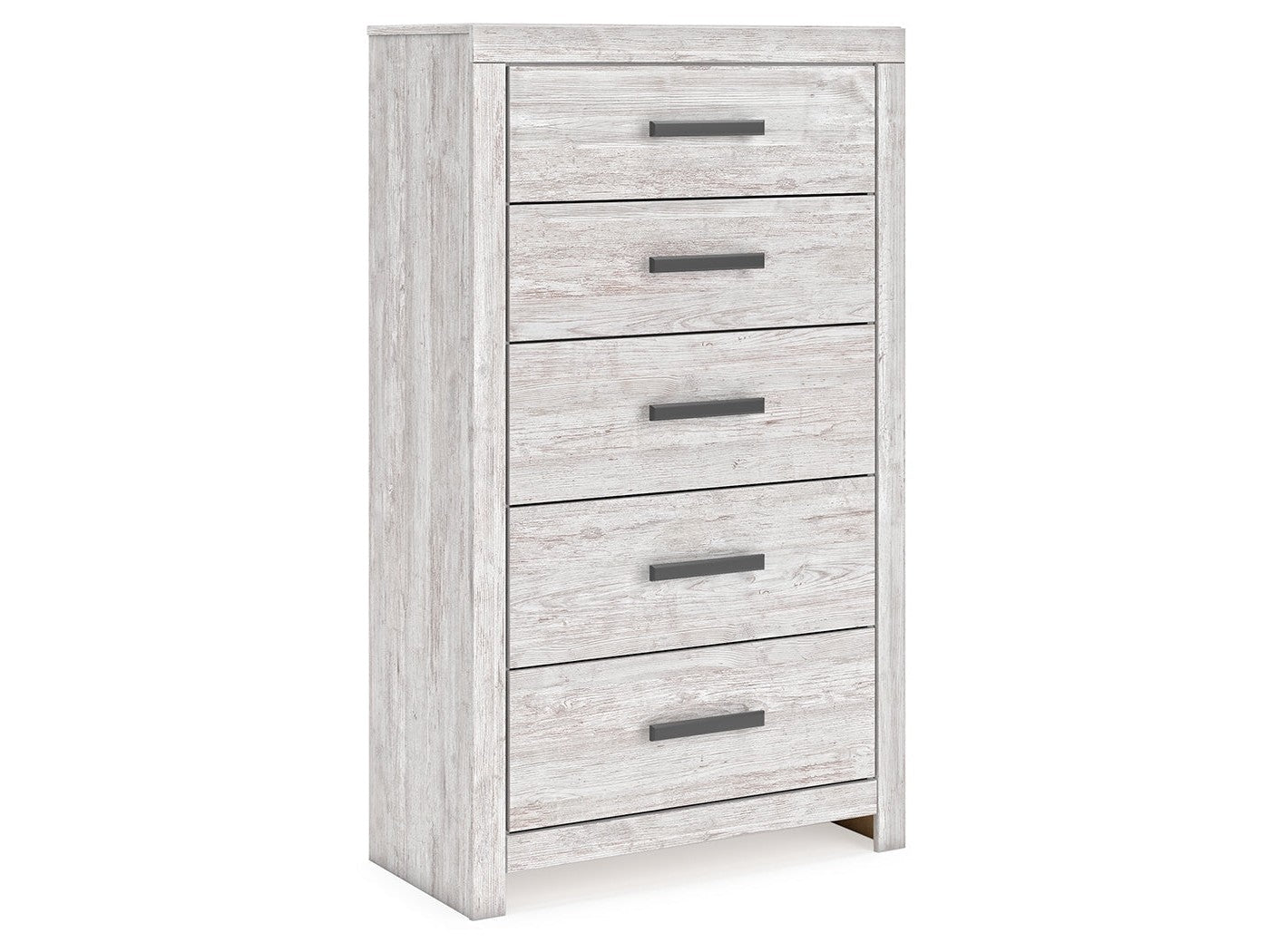 Cayboni Whitewash Five Drawer Chest - Ornate Home