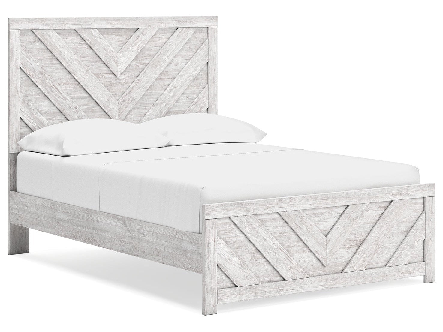 Cayboni Whitewash Full Panel Bed (Online Special Price) - Ornate Home