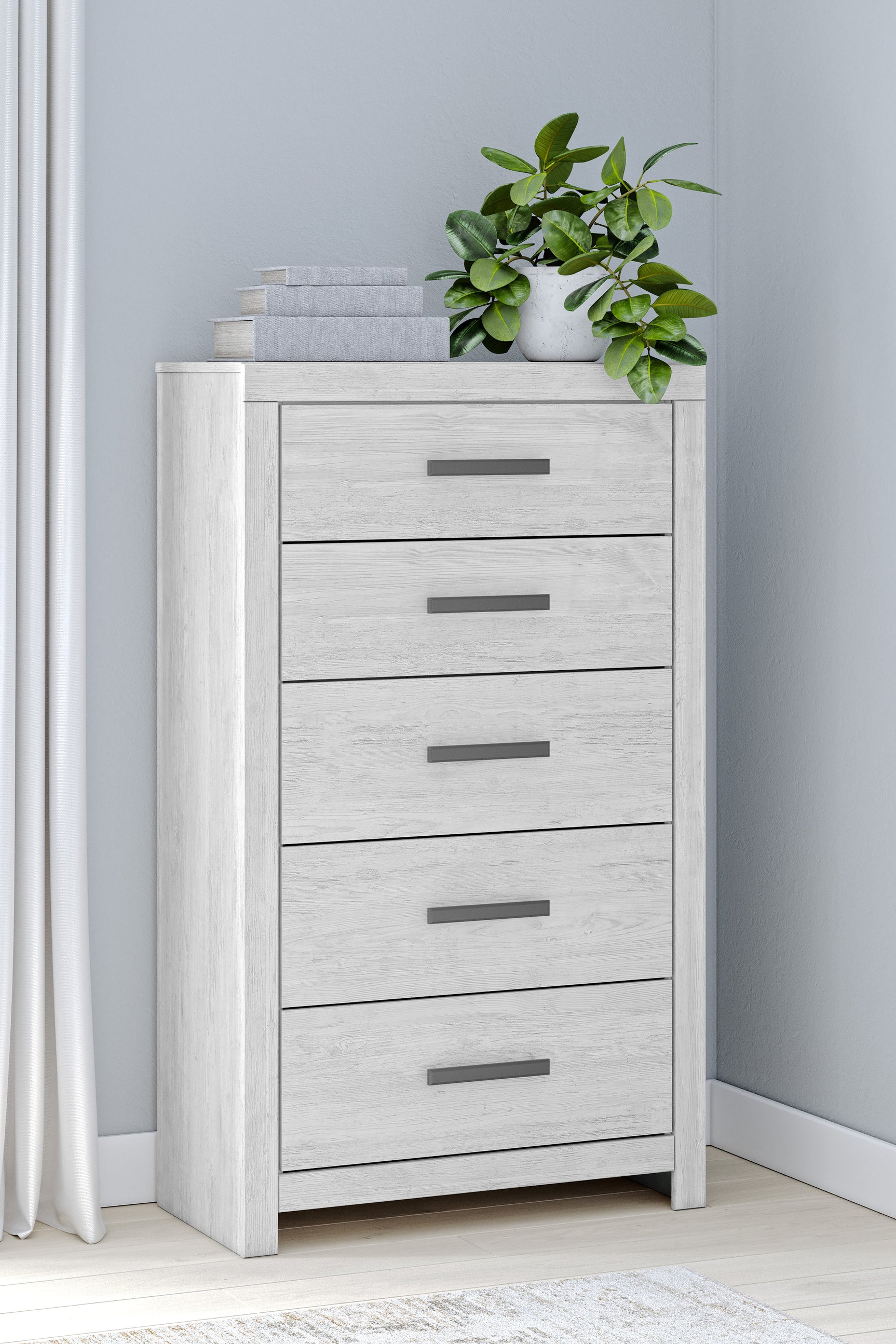 Cayboni Whitewash Full Panel Bedroom Set with Dresser, Mirror, Chest and Nightstand (Online Special Price) - Ornate Home