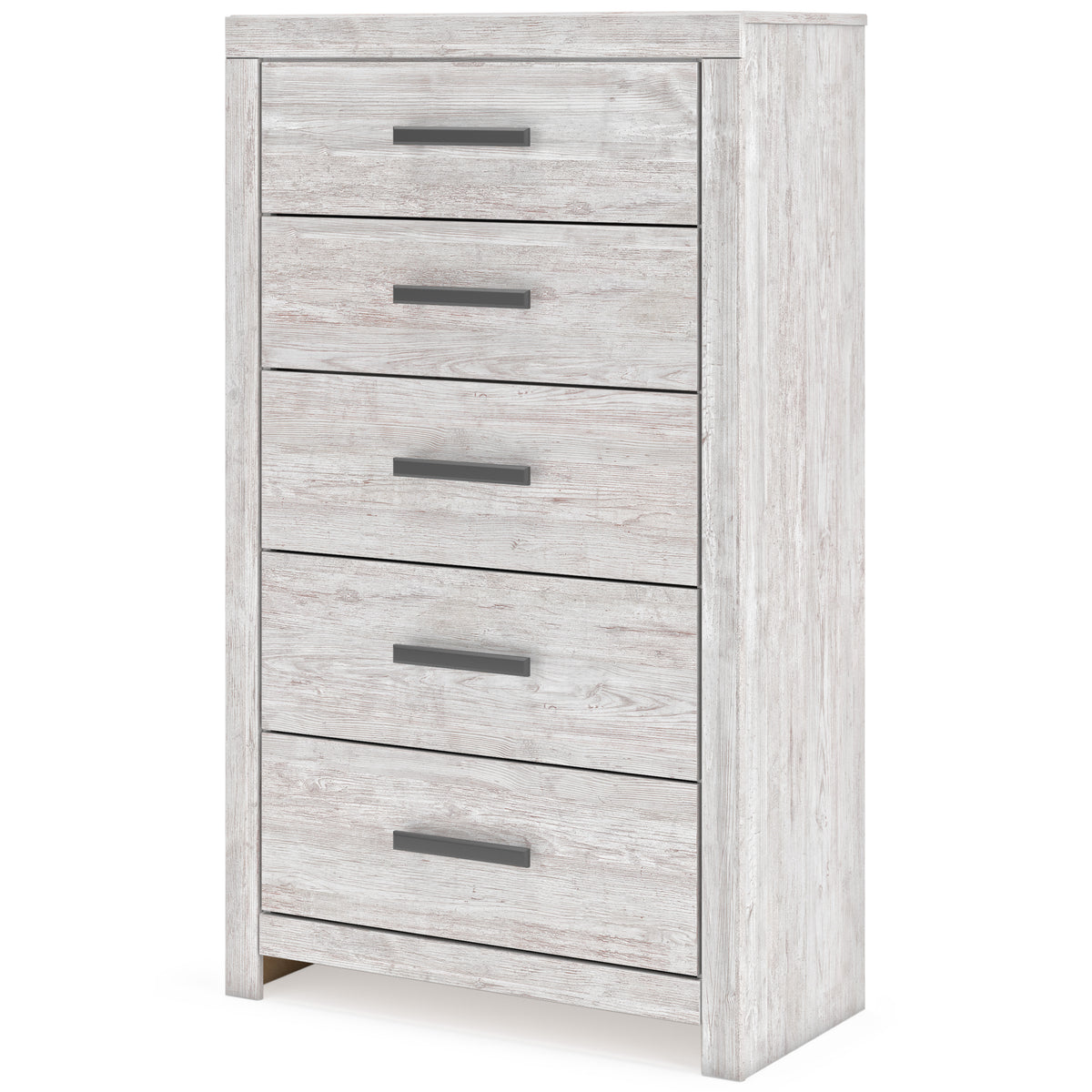 Cayboni Whitewash Full Panel Bedroom Set with Dresser, Mirror, Chest and Nightstand - Ornate Home