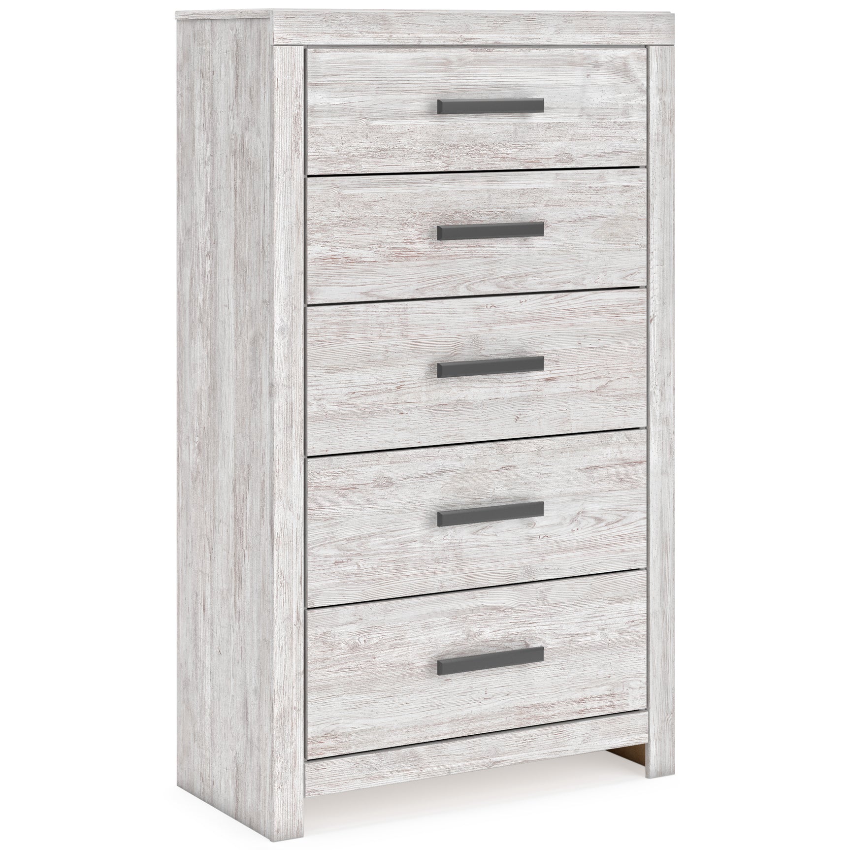 Cayboni Whitewash Queen Panel Bed, Dresser, Mirror, Chest and Nightstand - Ornate Home