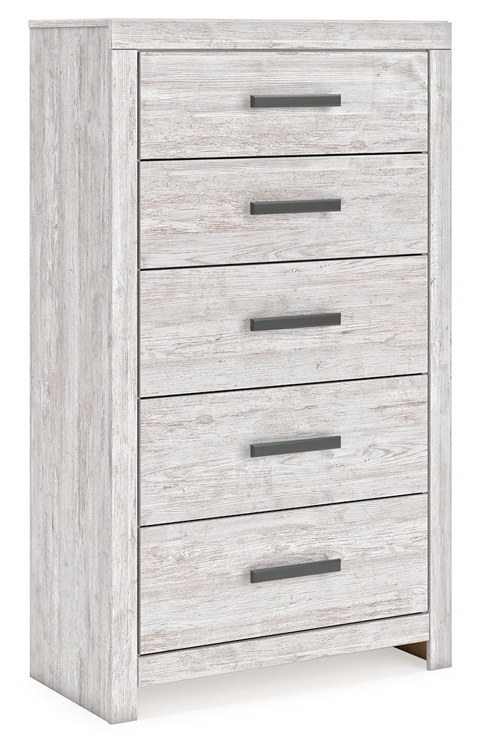 Cayboni Whitewash King Panel Bed, Dresser, Mirror, Chest and Nightstand (Online Special Price) - Ornate Home