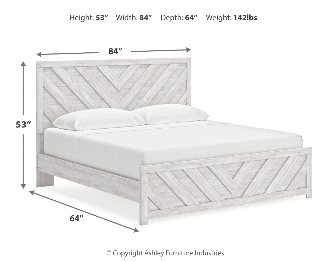 Cayboni Whitewash King Panel Bed, Dresser, Mirror, Chest and Nightstand (Online Special Price) - Ornate Home